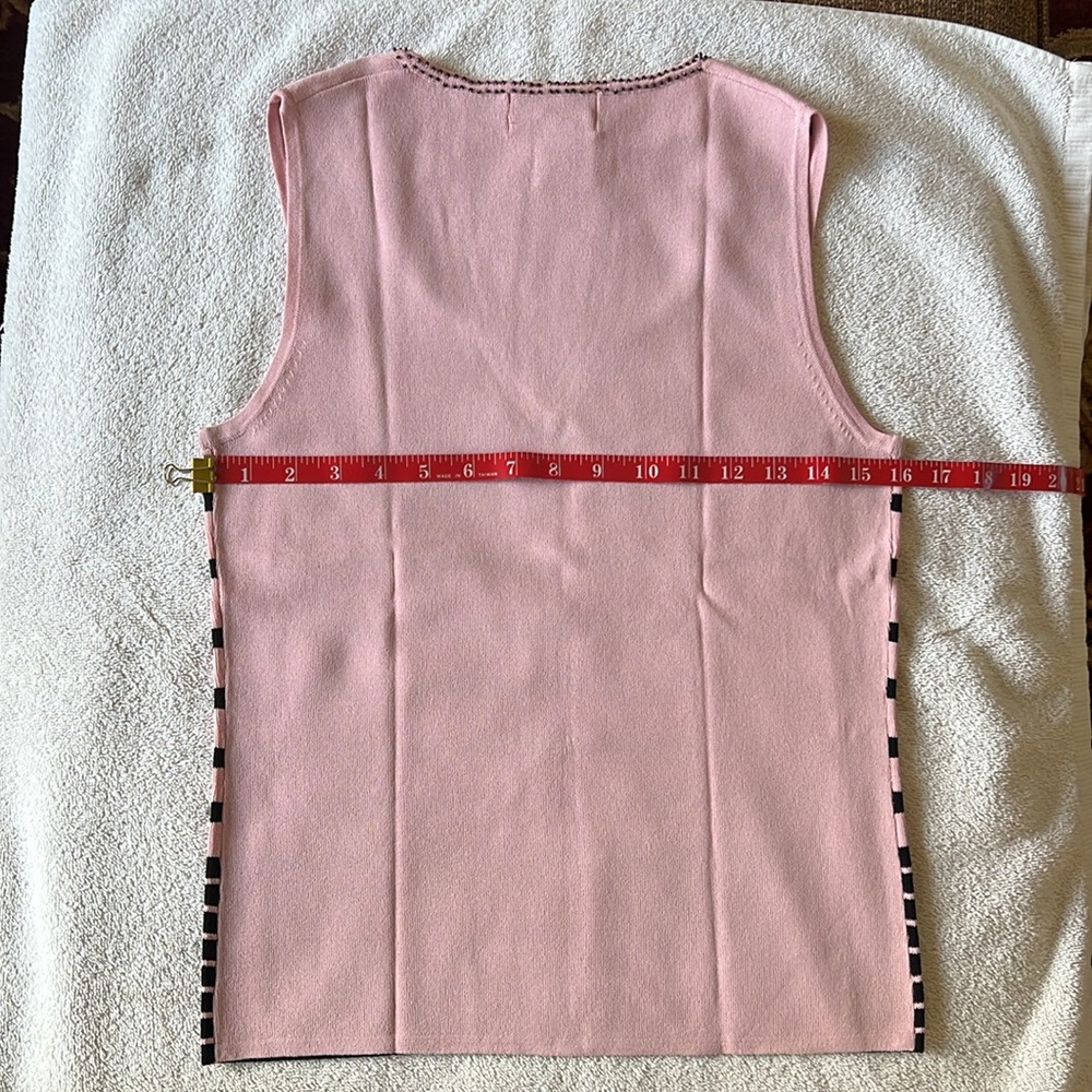 Striped Pink and Black Knit Tank - Picture 8 of 8
